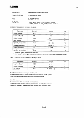 BA6950FS Datasheet PDF ROHM Semiconductor