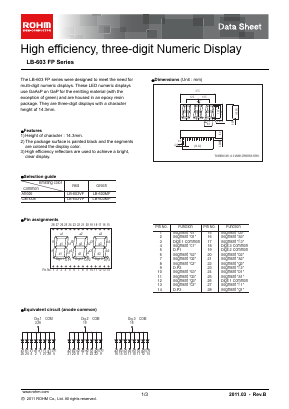 LB-603MP Datasheet PDF ROHM Semiconductor