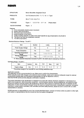 BA7664AFV Datasheet PDF ROHM Semiconductor
