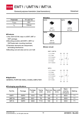 EMT1T2R Datasheet PDF ROHM Semiconductor