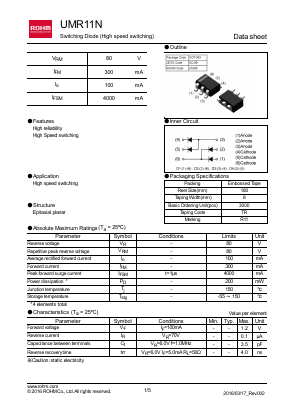 UMR11NTR Datasheet PDF ROHM Semiconductor