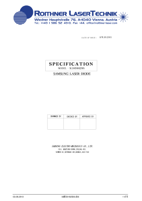 SLD65018250S Datasheet PDF Roithner LaserTechnik GmbH