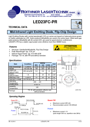 LED23FC-PR Datasheet PDF Roithner LaserTechnik GmbH