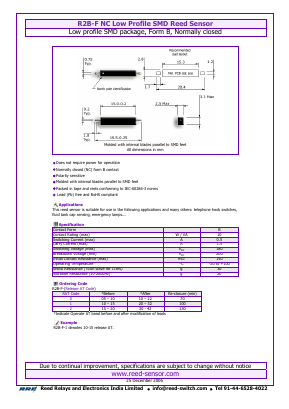 R2B-F-0 Datasheet PDF Reed Relays and Electronics