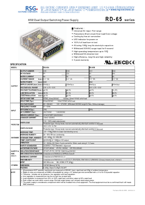 RD-65 Datasheet PDF RSG Electronic Components GmbH