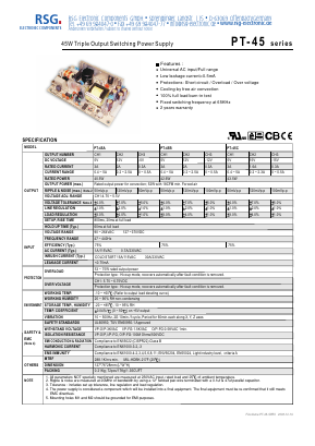 PT-45 Datasheet PDF RSG Electronic Components GmbH