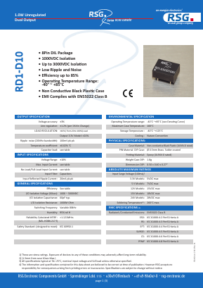 RD1-1203D10A1 Datasheet PDF RSG Electronic Components GmbH