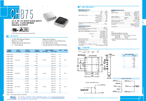 CHB75-24S15 Datasheet PDF RSG Electronic Components GmbH