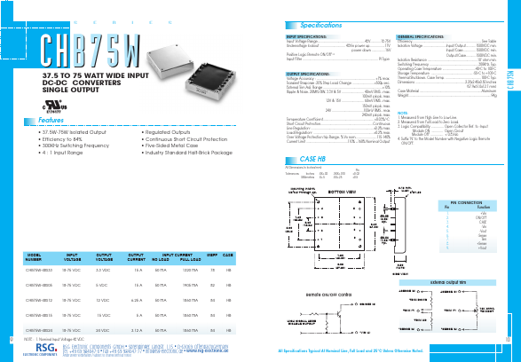 CHB75W Datasheet PDF RSG Electronic Components GmbH