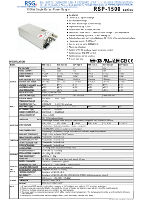 RSP-1500-15 Datasheet PDF RSG Electronic Components GmbH