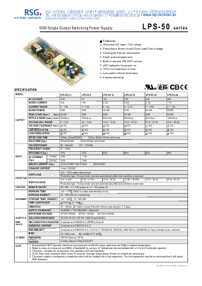 LPS-50-15 Datasheet PDF RSG Electronic Components GmbH