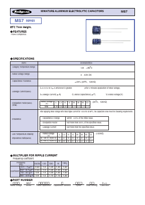 MS7 Datasheet PDF RUBYCON CORPORATION