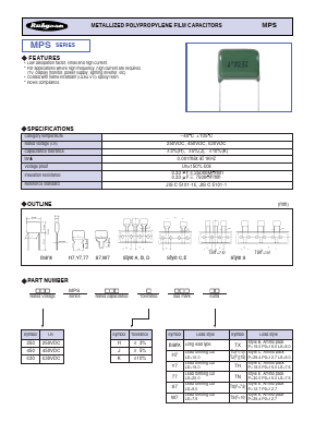 630MPS103KW7 Datasheet PDF RUBYCON CORPORATION