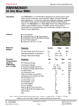 RMWM26001 Datasheet PDF Raytheon Company