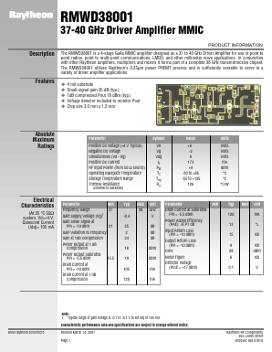 RMWD38001 Datasheet PDF Raytheon Company