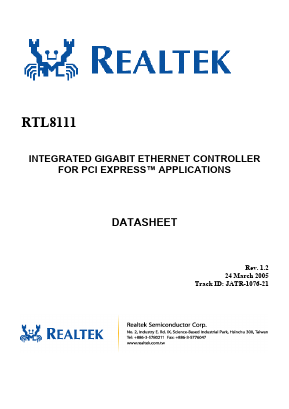 RTL8111-LF Datasheet PDF Realtek Semiconductor