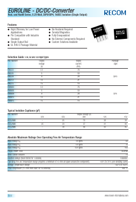 R3.3M3.3 Datasheet PDF RECOM Electronic GmbH