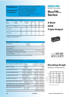 R05TR244872 Datasheet PDF RECOM Electronic GmbH