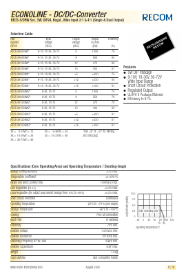 REC5-033SRWL Datasheet PDF RECOM Electronic GmbH