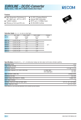 R0505D Datasheet PDF RECOM Electronic GmbH