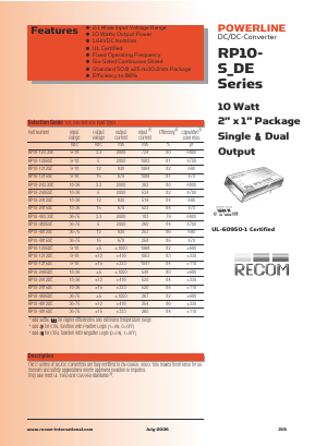 RP10-S_DE Datasheet PDF RECOM Electronic GmbH
