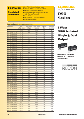 RSO-053.3SH2 Datasheet PDF RECOM Electronic GmbH