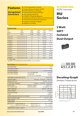 RU-1.82424P Datasheet PDF RECOM Electronic GmbH