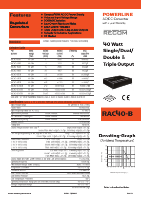 RAC40-0512DB-ST Datasheet PDF RECOM Electronic GmbH