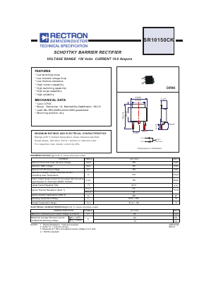 SR10150CK Datasheet PDF Rectron Semiconductor