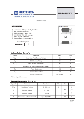 MBR0560WX Datasheet PDF Rectron Semiconductor