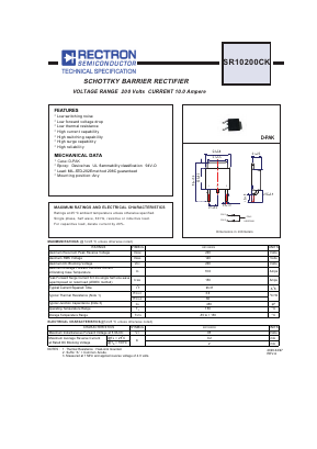 SR10200CK Datasheet PDF Rectron Semiconductor