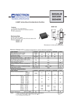 B0520LW Datasheet PDF Rectron Semiconductor