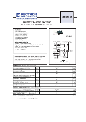 ISR10200 Datasheet PDF Rectron Semiconductor