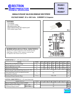 RS607 Datasheet PDF Rectron Semiconductor