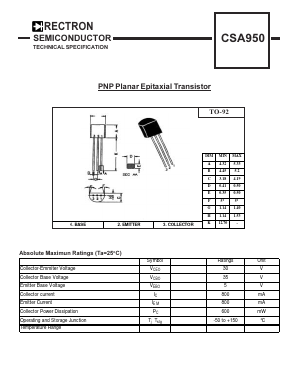 CSA950 Datasheet PDF Rectron Semiconductor