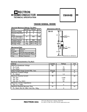 1N4448_ Datasheet PDF Rectron Semiconductor