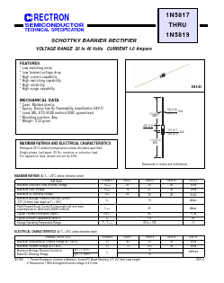 1N5819 Datasheet PDF Rectron Semiconductor