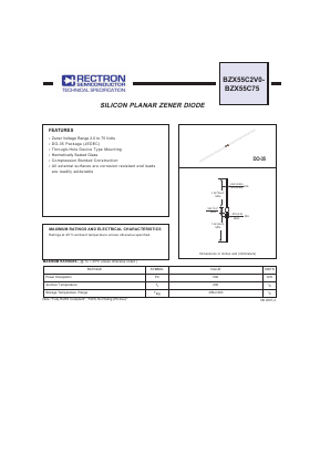 BZX55C47 Datasheet PDF Rectron Semiconductor