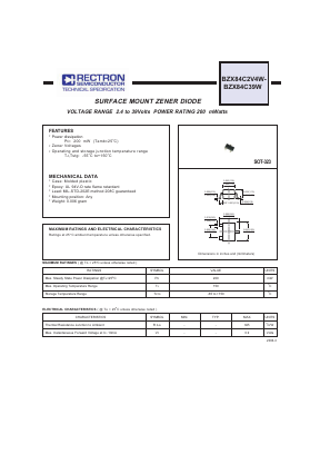 BZX84C2V4W Datasheet PDF Rectron Semiconductor
