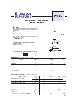 DTA124ECA Datasheet PDF Rectron Semiconductor