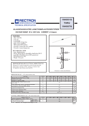 1N4002G Datasheet PDF Rectron Semiconductor