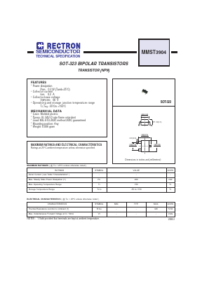 MMST3904 Datasheet PDF Rectron Semiconductor