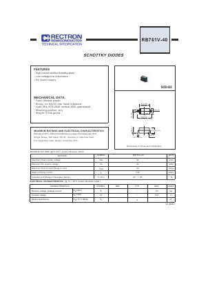 RB751V-40 Datasheet PDF Rectron Semiconductor