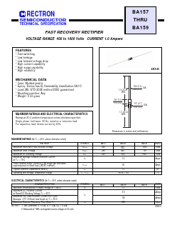 BA159 Datasheet PDF Rectron Semiconductor