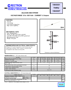 1N4002 Datasheet PDF Rectron Semiconductor