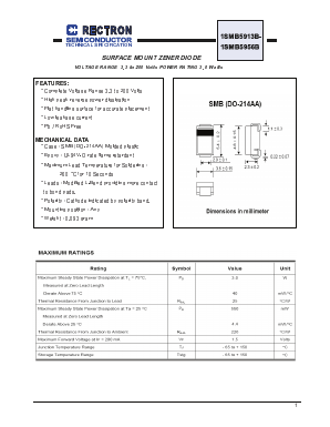 1SMB5926B Datasheet PDF Rectron Semiconductor