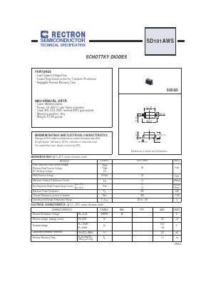 SD101AWS Datasheet PDF Rectron Semiconductor