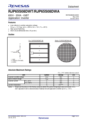 RJP65S08DWA Datasheet PDF Renesas Electronics