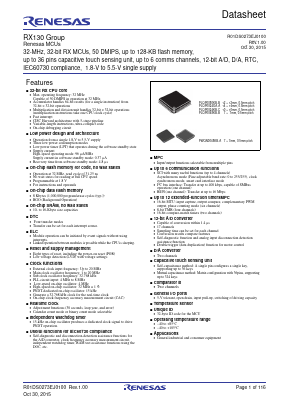 R5F51303ADNE Datasheet PDF Renesas Electronics
