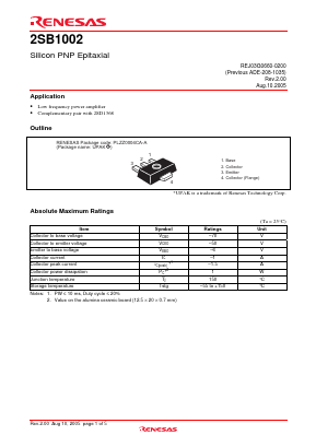B1002 Datasheet PDF Renesas Electronics